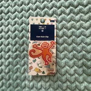 Roller Rabbit Orange and Pink Monkey Claw Hair Clip